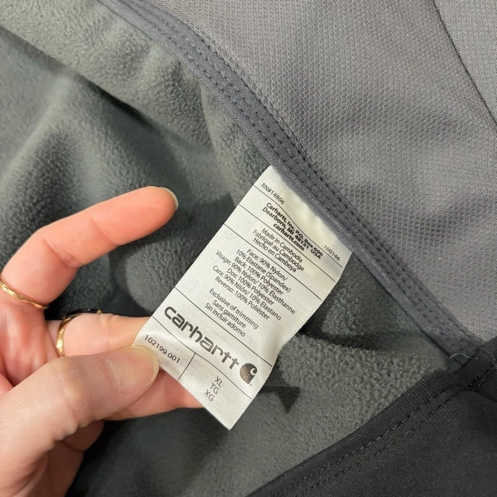 Carhartt Storm Defender Jacket Black Sz XL Rain Defender Embroider Logo Outdoor